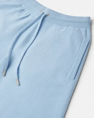Pantalones acampanados de mezcla de lana con tejido de toalla