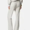 Pantalones acampanados de mezcla de lana con tejido de toalla
