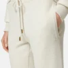 Pantalones acampanados de mezcla de lana con tejido de toalla Pantalones acampanados de mezcla de lana con tejido de toalla