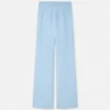 Pantalones acampanados de mezcla de lana con tejido de toalla