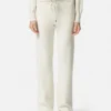 Pantalones acampanados de mezcla de lana con tejido de toalla Pantalones acampanados de mezcla de lana con tejido de toalla