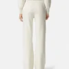 Pantalones acampanados de mezcla de lana con tejido de toalla Pantalones acampanados de mezcla de lana con tejido de toalla