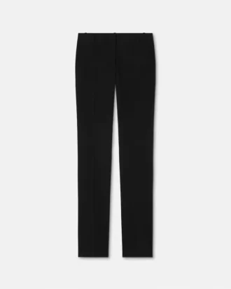 Pantalones ajustados de gabardina de lana elástica