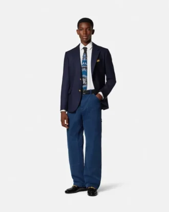 Pantalones carpintero de lona sobreteñida