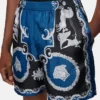 Pantalones cortos ajustados de sarga de seda estampada