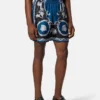 Pantalones cortos ajustados de sarga de seda estampada