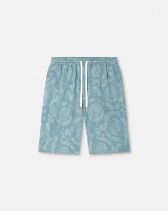 Pantalones cortos de denim jacquard Barocco
