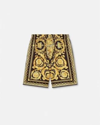 Pantalones cortos de sarga de seda estampados