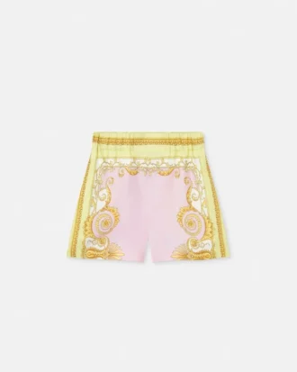 Pantalones cortos de sarga de seda estampados