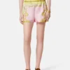 Pantalones cortos de sarga de seda estampados Pantalones cortos de sarga de seda estampados