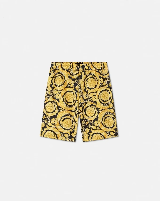 Pantalones cortos de sarga de seda estampados para niño Pantalones cortos de sarga de seda estampados para niño