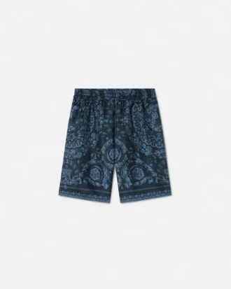 Pantalones cortos de sarga de seda estampados para niño