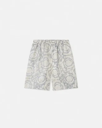 Pantalones cortos de sarga de seda estampados para niño