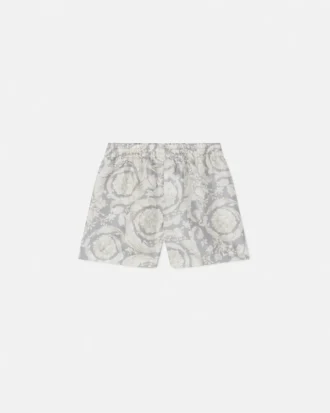 Pantalones cortos de sarga de seda estampados para niño