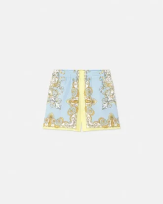 Pantalones cortos de sarga de seda estampados para niño