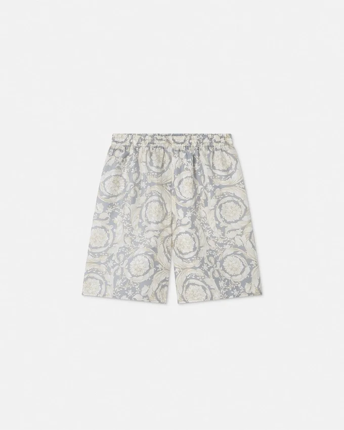 Pantalones cortos de sarga de seda estampados para niño Pantalones cortos de sarga de seda estampados para niño