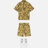 Pantalones cortos de sarga de seda estampados para niño Pantalones cortos de sarga de seda estampados para niño