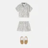 Camisa de sarga de seda estampada para niño Camisa de sarga de seda estampada para niño
