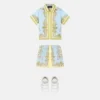 Camisa de sarga de seda estampada para niño Camisa de sarga de seda estampada para niño