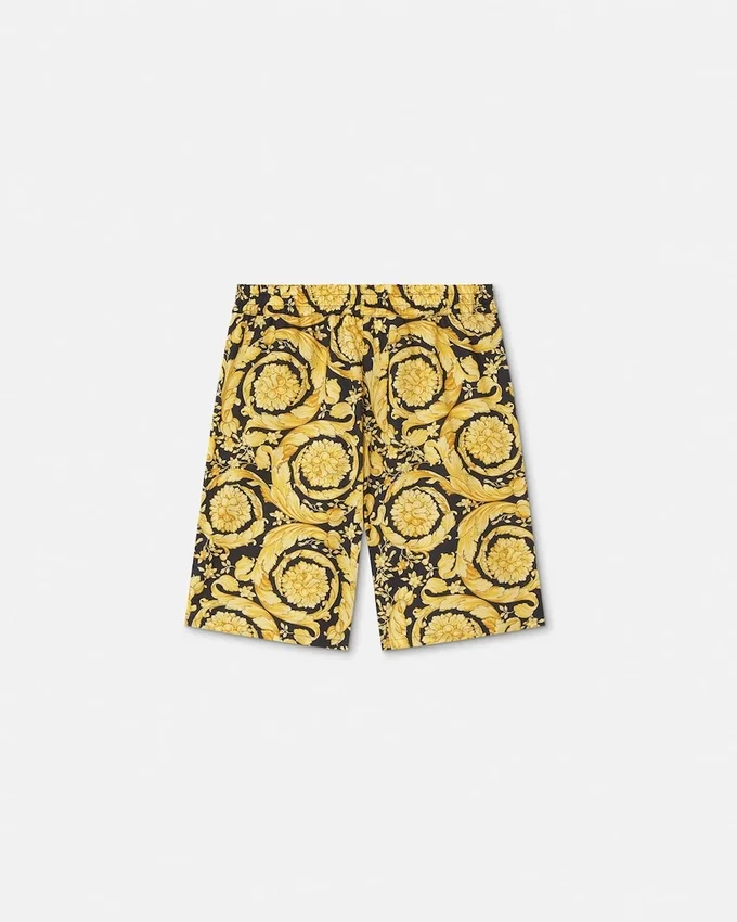 Pantalones cortos de sarga de seda estampados para niño Pantalones cortos de sarga de seda estampados para niño