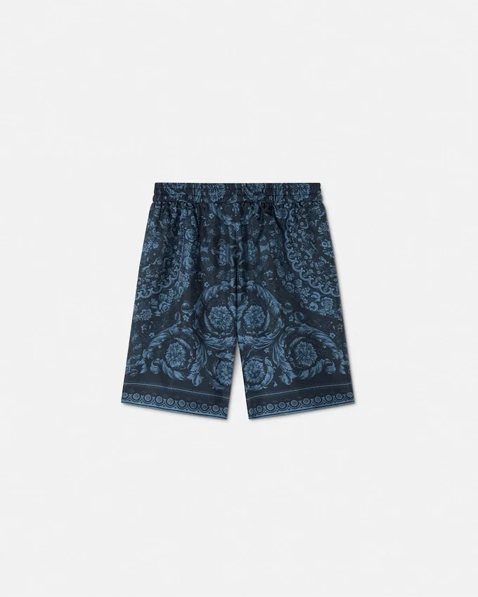 Pantalones cortos de sarga de seda estampados para niño Pantalones cortos de sarga de seda estampados para niño