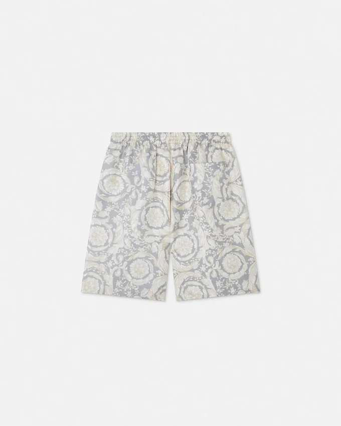 Pantalones cortos de sarga de seda estampados para niño Pantalones cortos de sarga de seda estampados para niño