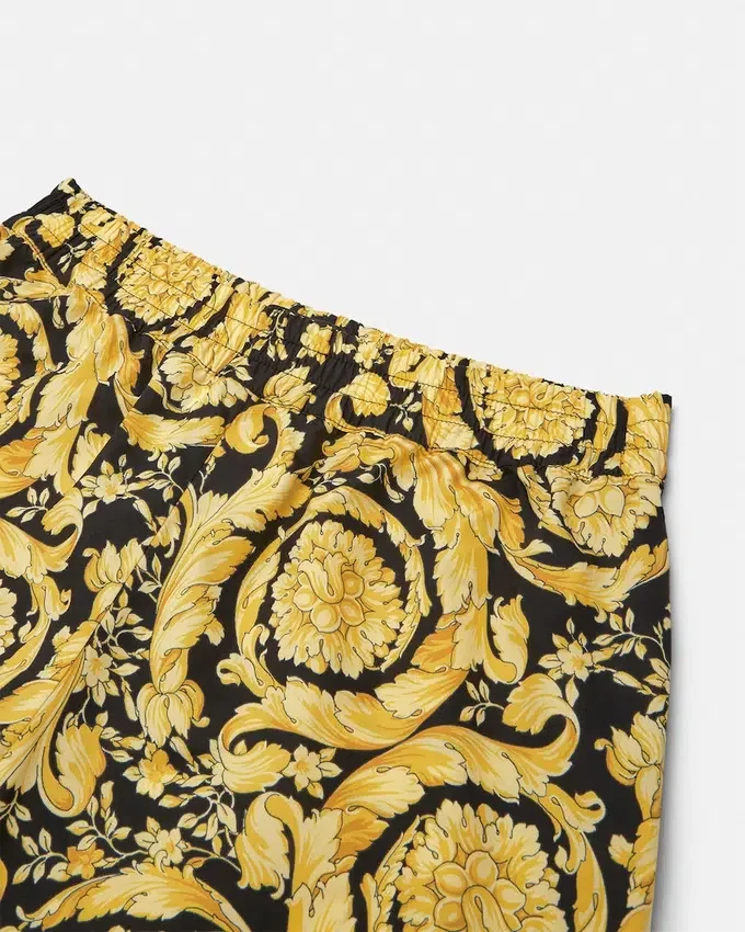 Pantalones cortos de sarga de seda estampados para niño Pantalones cortos de sarga de seda estampados para niño
