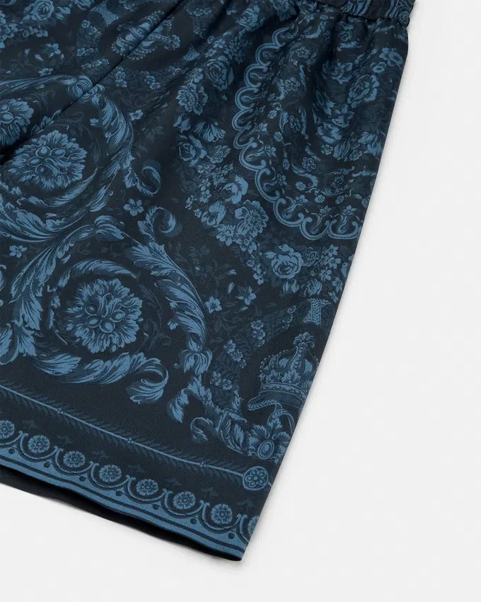 Pantalones cortos de sarga de seda estampados para niño Pantalones cortos de sarga de seda estampados para niño