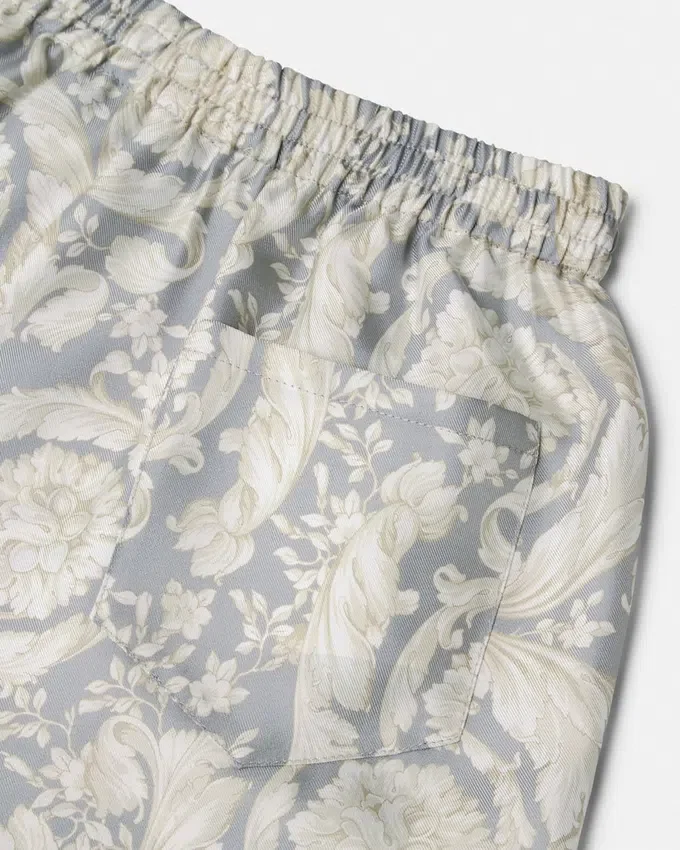 Pantalones cortos de sarga de seda estampados para niño Pantalones cortos de sarga de seda estampados para niño