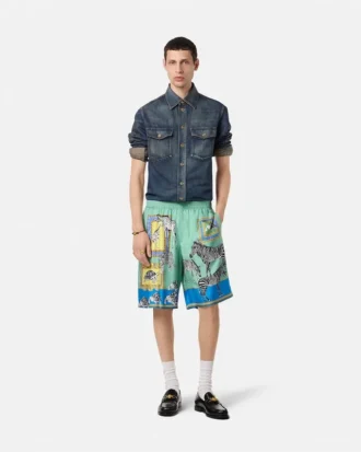 Pantalones cortos de seda Versace Safari
