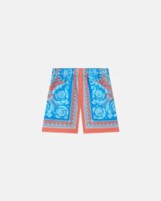 Pantalones cortos estampados de popelín de algodón para niño