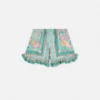 Pantalones cortos infantiles de seda con volantes y estampado Barocco submarino Pantalones cortos infantiles de seda con volantes y estampado Barocco submarino