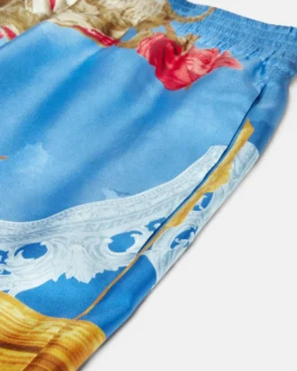 Pantalones cortos regulares de sarga de seda estampada
