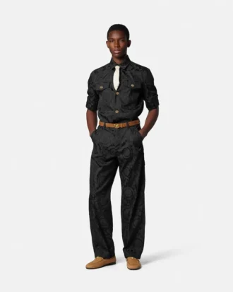 Pantalones de carpintero de algodón jacquard