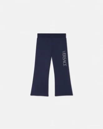 Pantalones de chándal acampanados para niño con logotipo Versace brillante