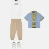 Camisa infantil estampada de popelín de algodón a rayas Camisa infantil estampada de popelín de algodón a rayas