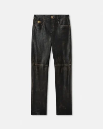 Pantalones de piel desgastada