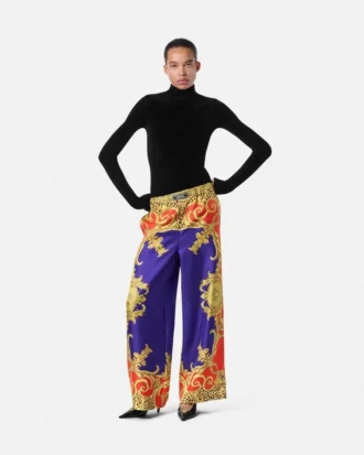 Pantalones de seda Cheetah Barocco Silk