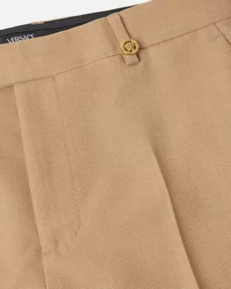 Pantalones formales de lana jaspeada