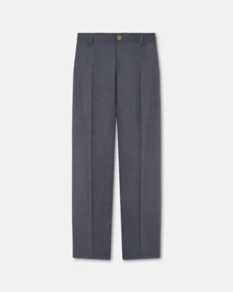 Pantalones jogger de lana con microcuadros