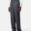 Pantalones jogger de lana con microcuadros Pantalones jogger de lana con microcuadros