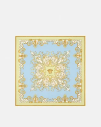 Pañuelo de sarga de seda estampado 90 cm