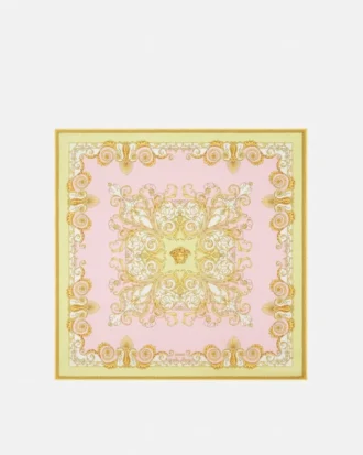 Pañuelo de sarga de seda estampado 90 cm