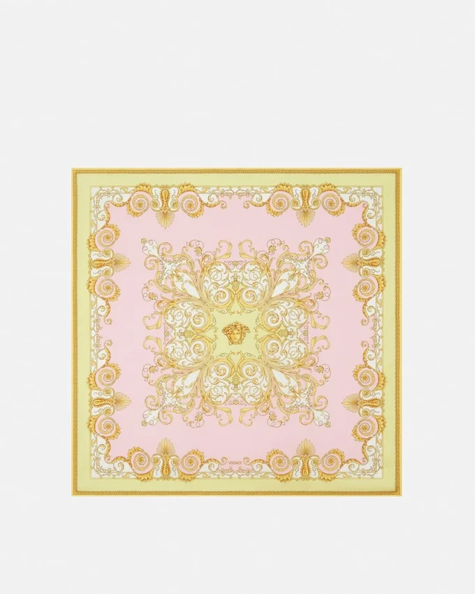Pañuelo de sarga de seda estampado 90 cm Pañuelo de sarga de seda estampado 90 cm