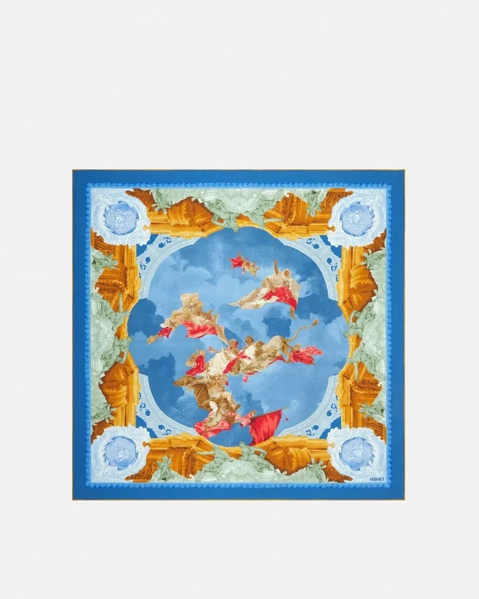 Pañuelo de sarga de seda estampado 90 cm Pañuelo de sarga de seda estampado 90 cm