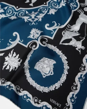 Pañuelo de sarga de seda estampado 90 cm