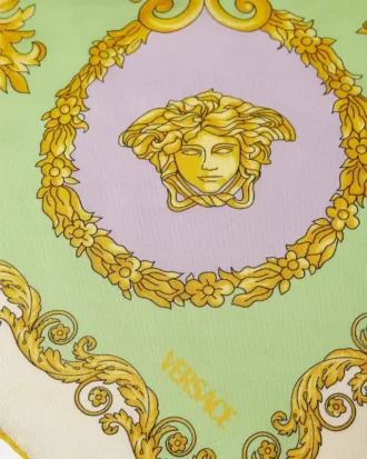 Pañuelo de sarga de seda estampado 90 cm