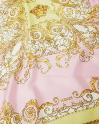 Pañuelo de sarga de seda estampado 90 cm