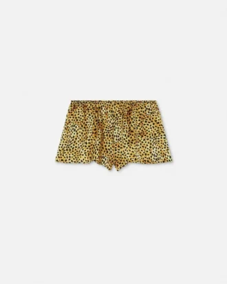 Pijama corto de seda con estampado Cheetah Allover