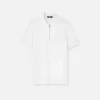 Polo de algodón piqué con medio cremallera y bordado Polo de algodón piqué con medio cremallera y bordado